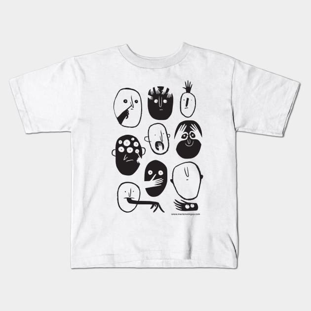 Visages Kids T-Shirt by mariemainguy